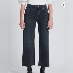 High-Rise Wide-Leg Jeans in Dark Gray